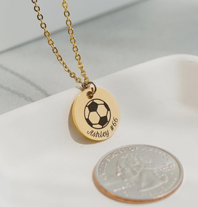 Collana personalizzata in acciaio inossidabile 316l collana in argento puro su misura collana sportiva per bambini gioielli squadra di calcio - Product Image 3