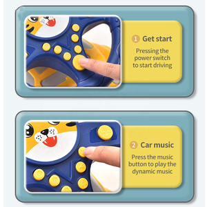 Popular plástico Musical niños volante juguete gasolinera conducción niños volante juguete para simulador eléctrico - Product Image 4