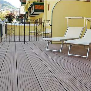 Wholesale Fluted Wpc Outdoor Floor Wood <b>Plastic</b> Composite Durable Waterproof Terrace Flooring Decks - Product Image 4
