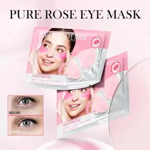 Masque pour les yeux FAYANKOU Bio OEM Aloe Vera Gel Seaweed Rose 24K Gold Collagen Eye Mask