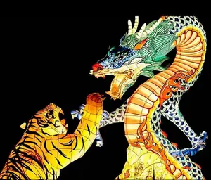 Китайский фонарь Дракон со светодиодными декоративными орнаментами, Индивидуальный Светодиодный свет дракона, Шелковый латерн, скульптура, украшение парка