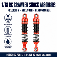 Amortisseurs en aluminium 1/18 RC Crawler 52mm CNC filetés à huile, pièces de mise à niveau pour micro-camions d'escalade, lot de 4