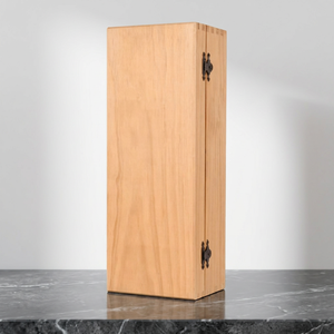 Boîte cadeau en bois massif de forme rectangulaire avec étagère pour le rangement de bouteilles de vin, utilisation artisanale - Product Image 4