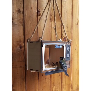 ที่ให้อาหารนก BirdTv แบบแขวนไม้ ขนาดกลาง สำหรับสวน ลานบ้าน ให้อาหารนกป่า - Product Image 3
