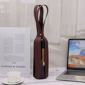 Sac fourre-tout en cuir PU pour bouteille de vin, portable, élégant et simple, idéal pour le champagne – Nouveauté très prisée - Product Image 4