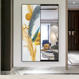 Push-pull Through Mirror New Hidden Full-length Mirror Porch <strong>Decoration</strong> Painting <strong>Home</strong> Wall Hanging Can Be Closed Mural