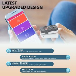 Oksimeter denyut ujung jari Bluetooth, pemantau oksigen darah & denyut nadi, portabel dengan layar OLED untuk RUMAH & Olahraga - Product Image 2