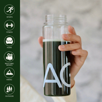 Bouteille Shaker en Plastique Transparent de 500 ml avec Couvercle Métallique, Sans BPA, Personnalisable, pour Poudre Protéinée et Eau