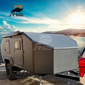 2022 New Kinlife Lightweight Small Camping Trailer Off Road Camper Mini Caravan Kitchen
