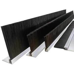 F-Vorm Aluminium Base Zwart Nylon Haren Borstel <span class=keywords><strong>Strip</strong></span> Voor Deur Window - Product Image 4