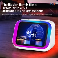 Mgitec TF26 PRO Speaker Desktop Mini, jam pintar LED RGB nilai tinggi untuk 5.4 tampilan suara Audio 4 saluran AI