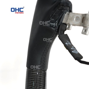 Volant en fibre de carbone Style Cybertruck pour Tesla Model 3 2023 + avec chauffage et moteurs OHC en cuir lisse noir - Product Image 5