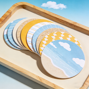Absorbent Pul Paper Drink Coasters Round 60 Pt Custom Printed Coaster Summer Beer Coaster for Drink
