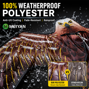 360 °   Kit de disuasión para aves Swivel Hawk: Papagayo de poliéster resistente a los rayos UV para paneles solares y techos, repelente de gaviotas. - Product Image 4