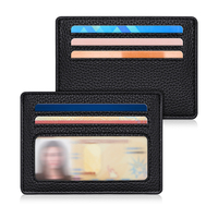 Dompet Tipis Saku Depan Minimalis Fashion PU Tempat Kartu Anti RFID Penutup Terbuka Dompet Pendek Lapisan Nilon JIANJI