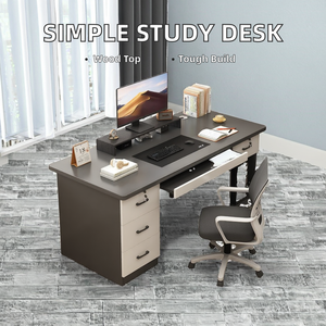 โต๊ะคอมพิวเตอร์นักเรียนพร้อมล็อคลิ้นชักสำหรับใช้ในบ้านออกแบบมาสำหรับเขียนและเรียน - Product Image 2