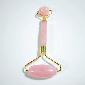 Rouleau de massage facial en quartz rose véritable naturel, anti-âge, pour le cou, amincissant, beauté, rouleau facial - Product Image 4