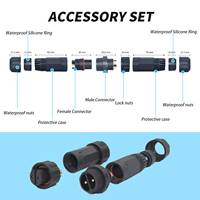 Conector impermeable YXY M20 IP68 2 3 4 pines adaptadores de cable eléctrico de tipo recto conector de fuente de alimentación negro