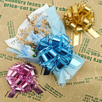 Fleurs en tulle métallique mat en plastique, nœuds papillon pour la décoration de la maison, cadeau de Noël, ruban d'emballage floral