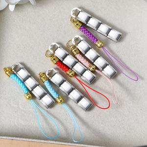 Bracelet de téléphone portable coloré, bracelet modulaire, bijoux en acier inoxydable plaqué or, design cube unisexe - Product Image 3