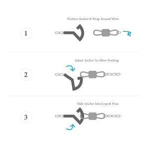 Pulsera de Cuero Plano y Plata con Ancla de Fragata Verde Fern - Product Image 2