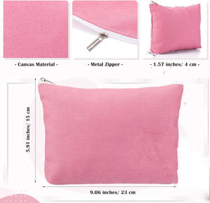 Promotional Custom Logo Print Washable Zipper Makeup Pouch Cotton Canvas Reusable Make up Cosmetic Bags With Personal Logo - Product Image 2