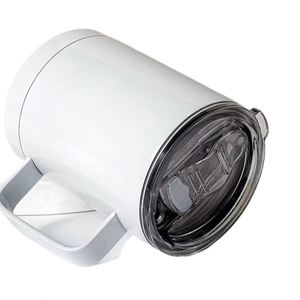 10oz Simple Vacuum Insulated Custom Business Gift Cup with Handle - Office Grade Stainless Steel Mug with Handle - Product Image 5