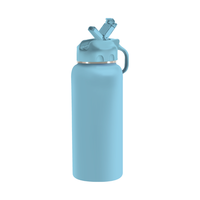 Bouteille d'eau portable sans BPA avec couvercle à paille, étanche, grande capacité, réutilisable, pour sport, extérieur, gym, voyage, avec logo personnalisé