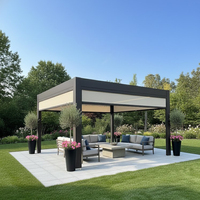 Pergola en aluminium pour l'extérieur, bâtiments de jardin, finition thermolaquée, accessoire de brise-soleil en option, pavillon en aluminium pressé Nature Pressure