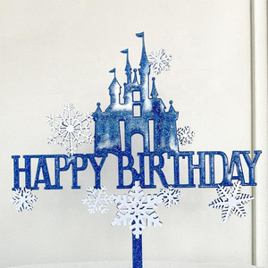 베이킹 도구 생일 눈송이 성 케이크 플러그인 더블 아크릴 케이크 장식 삽입 케이크 토퍼 - Product Image 3
