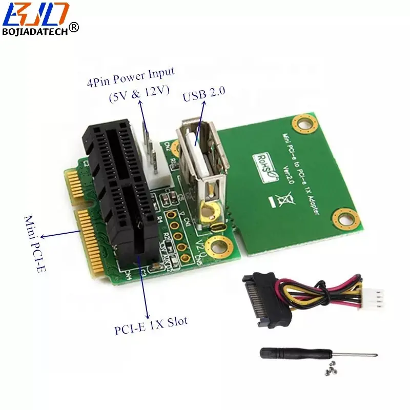 मिनी PCI-ई PCI-ई करने के लिए इंटरफ़ेस 1X स्लॉट एडाप्टर उठने कार्ड SATA शक्ति केबल आधे आकार समर्थन के साथ डेस्कटॉप मदरबोर्ड