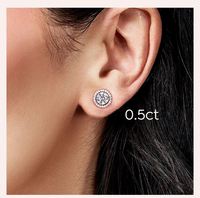 Boucles d'oreilles clous vintage en moissanite certifiée D couleur, style hip-hop tendance, argent 925 plaqué or 18 carats, bijoux fins pour femmes, fiançailles