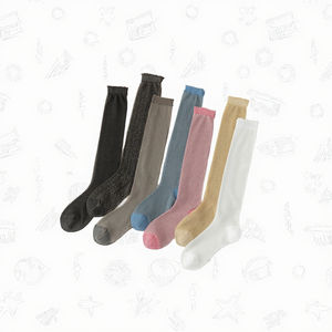 Европейские Модные женские весенне-летние трикотажные носки до колен без костей, золотые серебряные шелковые блестящие носки для экипажа с манжетой с логотипом - Product Image 3