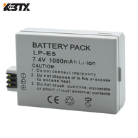 Untuk Baterai Kamera Li-ion Pengganti Canon LP-E5 7.4V 1080mAh Cocok untuk Kamera DSLR EOS 450D 500D 1000D Rebel XSi XS.