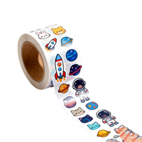 Rouleau d'autocollants personnalisés ronds découpés à la forme, en papier brillant UV, étanches, pour récompenses pour enfants, remerciements, étiquettes cadeaux patte de chat, faible MOQ
