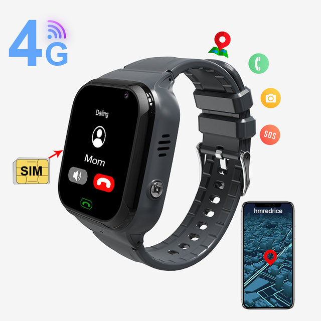 4G IP67 Kids Smartwatch with SIM Card SOS Call LBS+WIFI Positioning Video Calling Class Mode for Students
