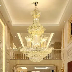 JYLIGHTING Kristall-Kronleuchter Deckenhänglampen Luxus-Kronleuchter für Treppen Wohnzimmer Hotel Villa Moschee