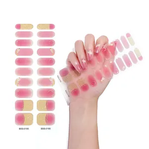 New Arrival Factory Price Uv gel Chameleon UV Gel Nail Art Wraps Semi Cured Gel Varnish Nail Polish Stickers With Light