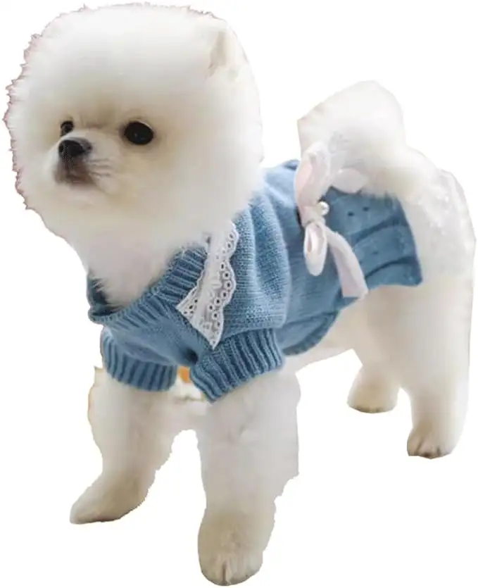 Ingrosso vestito gonna da principessa carino cappotti per cani vestiti per animali domestici vestiti invernali per cani maglione lavorato a maglia vestiti per animali domestici vestito per cani