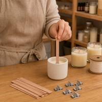 Bougie en cire de soja à âme en bois sur mesure de 0,5 mm d'épaisseur, base simple couche assortie, mèche en bois pour fabrication de bougies DIY, produit très demandé