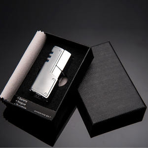 Encendedor de cigarros triple promocional recargable electrónico a prueba de viento de metal - Product Image 6