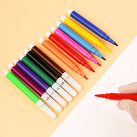 Mini stylo aquarelle en plastique, 12 couleurs, marqueur pour enfants, peinture graffiti