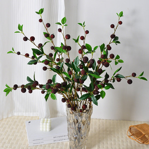 Plante artificielle de baies de bayberry simulées Laixing, verdure artificielle pour la décoration intérieure, accessoires de Noël et de mariage, en PVC souple - Product Image 3