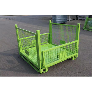 Cage de stockage détachable de conteneur de grillage en métal de stockage pliable enduit de poudre personnalisable pour le stockage de pièces - Product Image 3