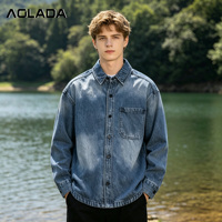Fournisseur sur mesure d'usine : Veste en jean personnalisée pour homme, style chemise en denim délavé, boutonnée sur le devant, style décontracté, vêtement de travail, vêtement d'extérieur