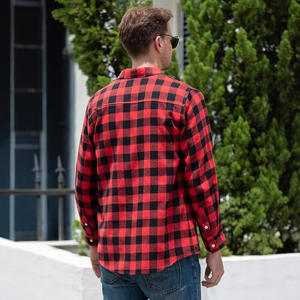 Para <span class=keywords><strong>Amazon</strong></span>, camisa de franela informal de <span class=keywords><strong>manga</strong></span> <span class=keywords><strong>larga</strong></span> para <span class=keywords><strong>hombre</strong></span>, a cuadros cepillados, superventas, estilo transfronterizo, cierre de un solo pecho para - Product Image 2