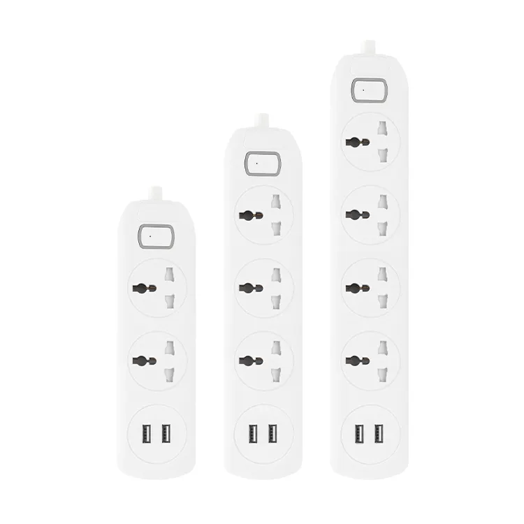 Regletas de enchufe de extensión de enchufe de EE. UU./Reino Unido/UE al por mayor con 4 salidas de CA Regleta de alimentación universal con 2 USB