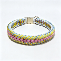 Collier de luxe pour chien en paracorde tressé à la main, collier de sécurité détachable, collier coloré multi-brins en polyester, personnalisable pour animaux de compagnie