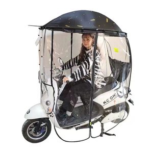 Pare-soleil pour scooter électrique entièrement couvert, en pongee, pliable manuellement, pare-<span class=keywords><strong>pluie</strong></span>, visière solaire, auvent, adultes, motos, scooters, logo - Product Image 1