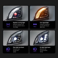 Para Toyota Prado LC120 FJ120 2003-2009, Conjunto de Faros Delanteros LED con Proyector y Luz Diurna Secuencial de Triple Franja, Actualización